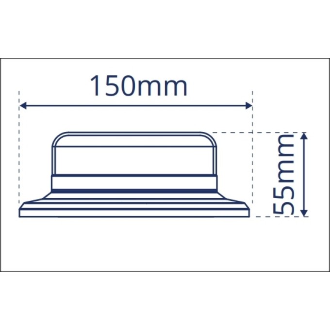 Girofar auto LED de mica inaltime - prindere fixa in 3 puncte
